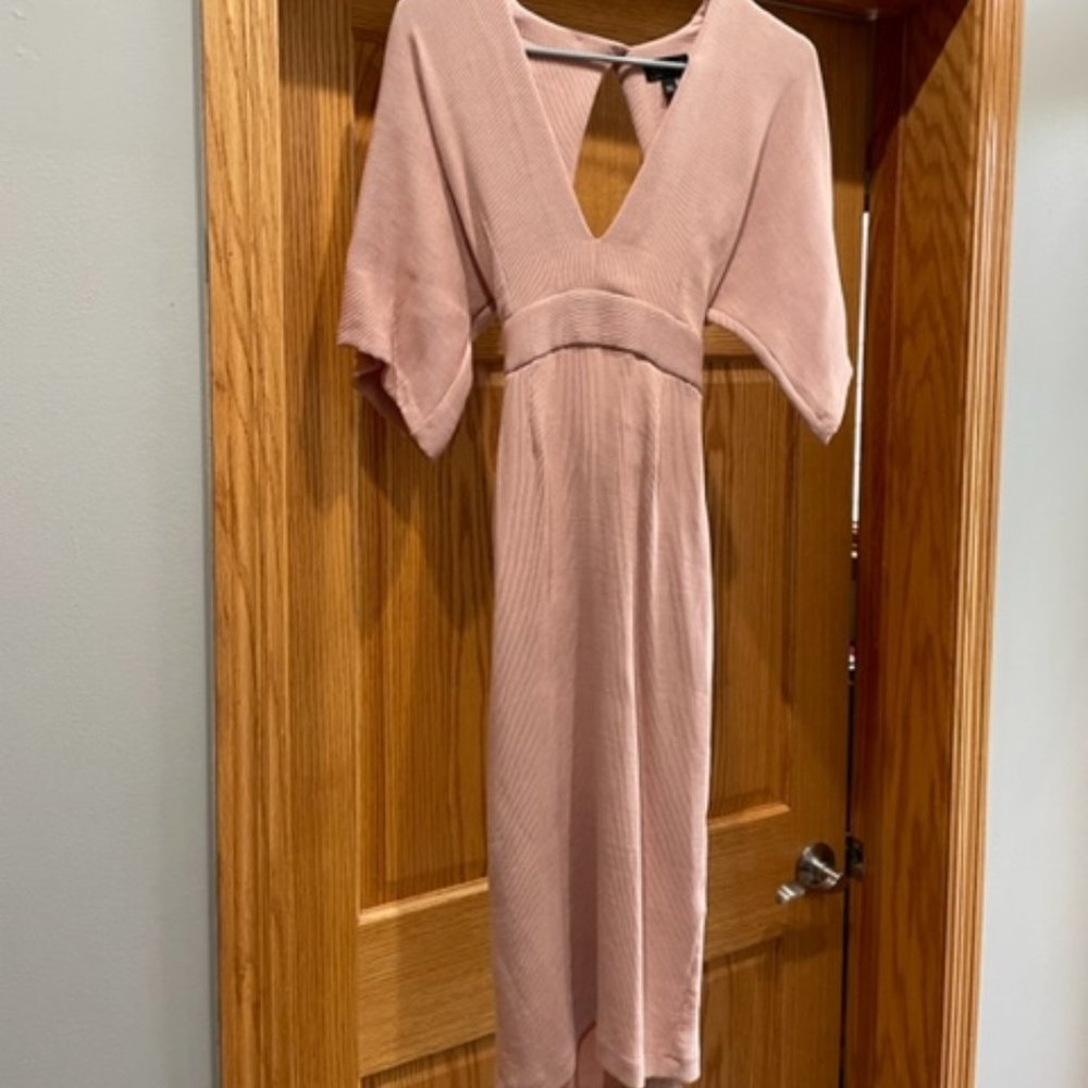 Topshop Pink Midi Dress
